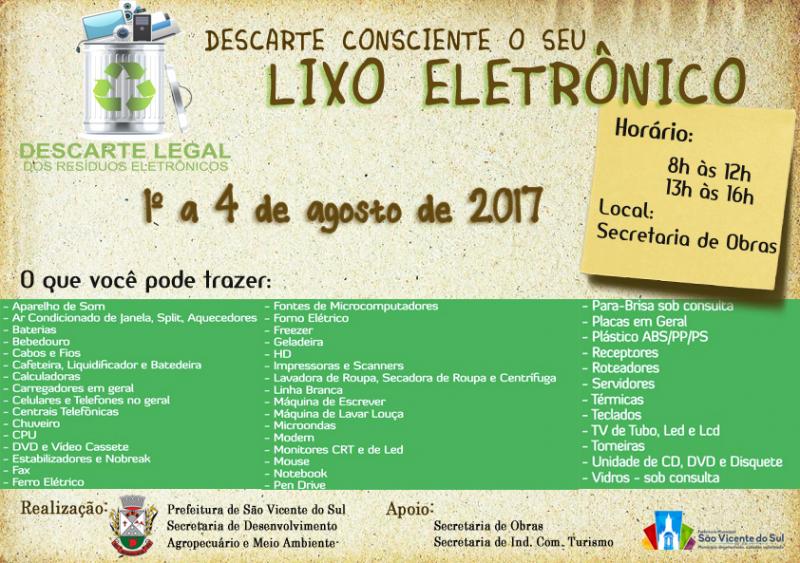 CAMPANHA DE DESCARTE CONSCIENTE DE RESÍDUOS ELETRÔNICOS