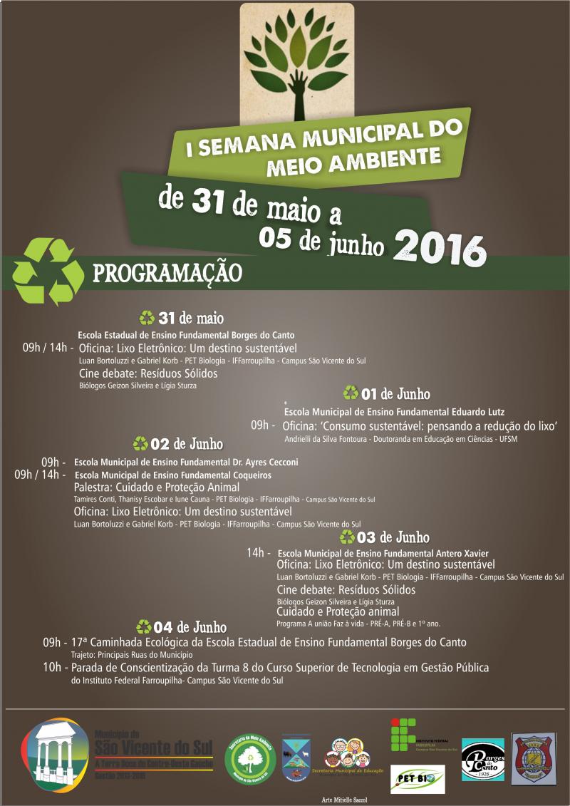 MUNICÍPIO PROMOVE 1ª SEMANA MUNICIPAL DO MEIO AMBIENTE