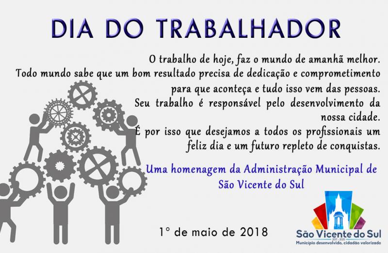 FELIZ DIA DO TRABALHADOR!