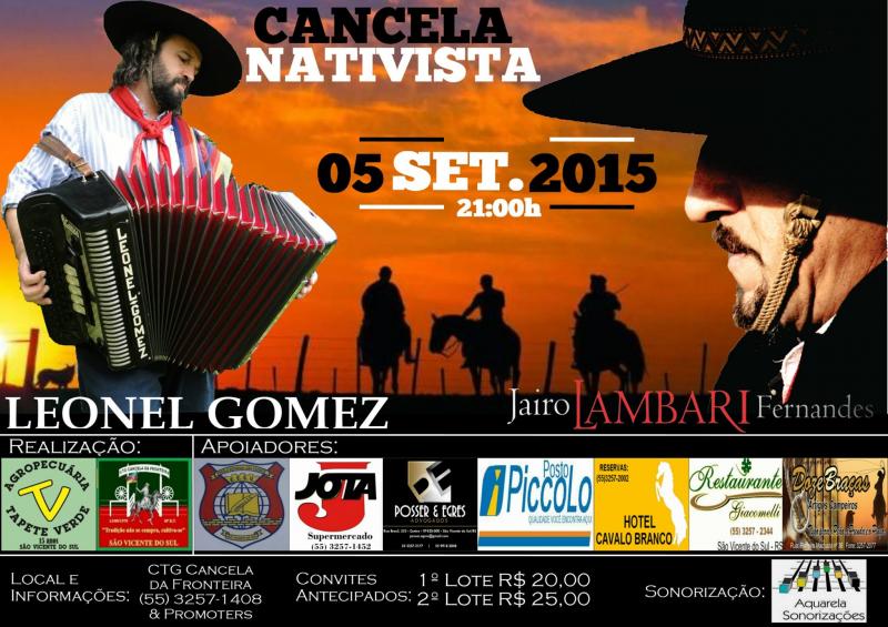 JAIRO LAMBARI FERNANDES & LEONEL GOMEZ NO CANCELA NATIVISTA