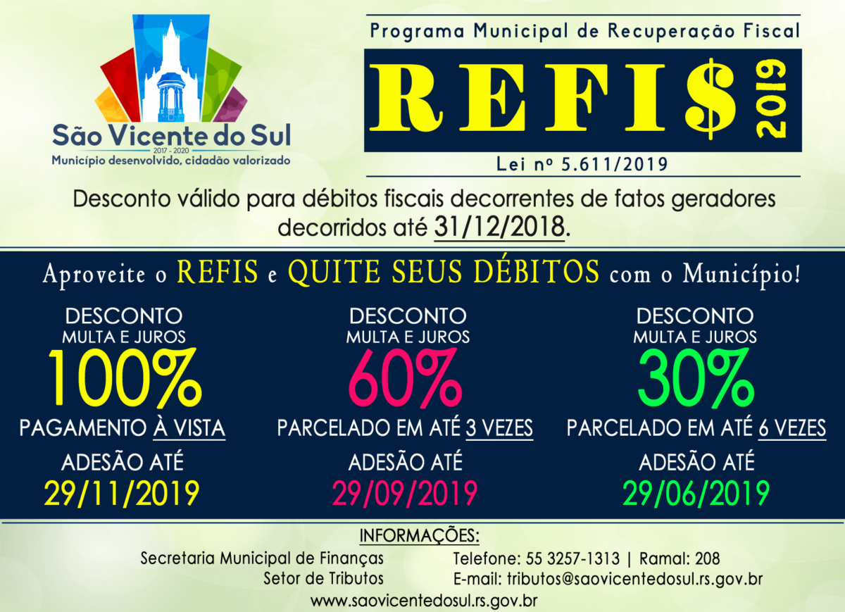 REFIS 2019 - (Programa de Recuperação Fiscal)