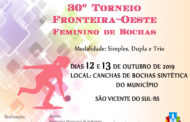 30º TORNEIO FRONTEIRA-OESTE FEMININO DE BOCHA