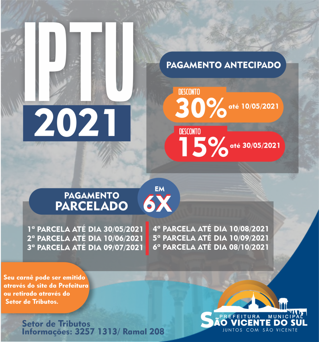 CALENDÁRIO IPTU 2021
