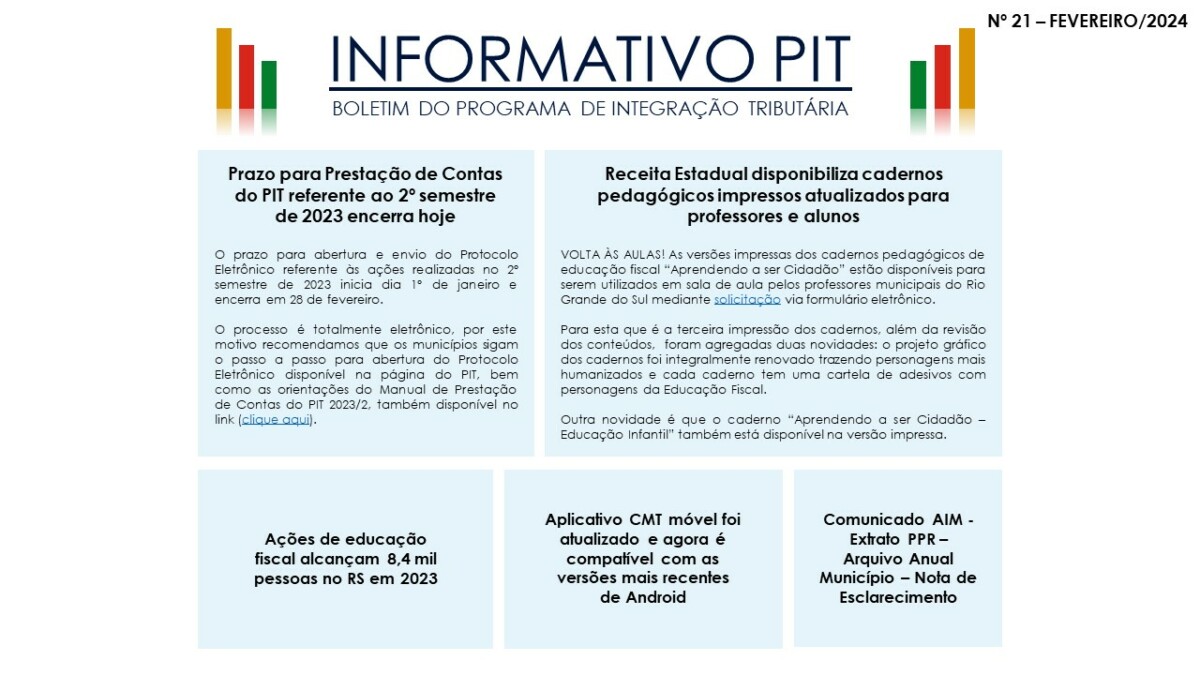 INFORMATIVO PIT N° 21 FEVEREIRO 2024