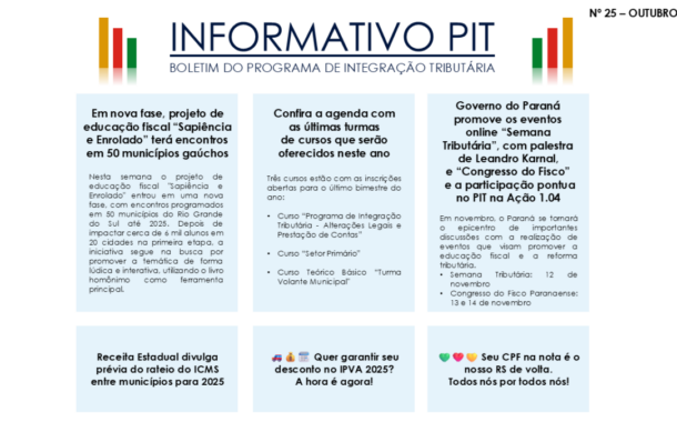 INFORMATIVO PIT Nº 25 OUTUBRO 2024