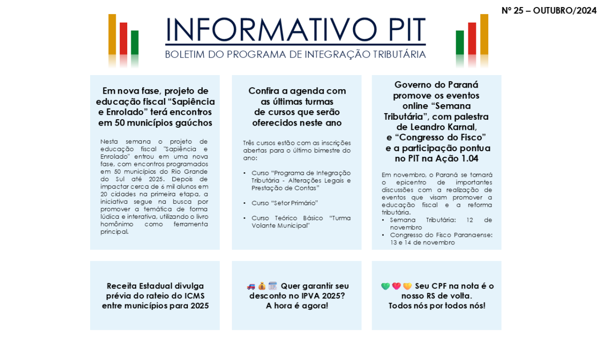 INFORMATIVO PIT Nº 25 OUTUBRO 2024