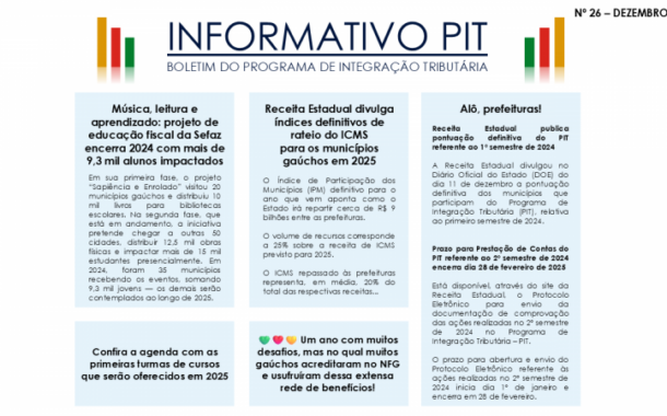 INFORMATIVO PIT Nº 26 DEZEMBRO 2024