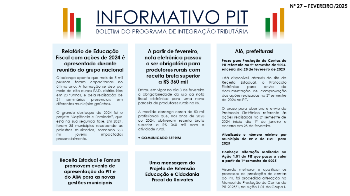 INFORMATIVO PIT Nº 27 FEVEREIRO 2025