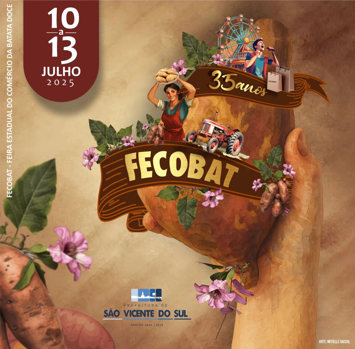 CHAMAMENTO PÚBLICO Nº 003/2025 – Objeto: Para Contratação de empresa (s) interessada (s) na locação de estandes de venda de bebidas dos shows na 35ª FECOBAT – Feira Estadual de Comércio da Batata Doce, a realizar-se nos dias 10, 11, 12 e 13 de julho de 2025, no centro de eventos da prefeitura municipal de São Vicente do Sul/RS
