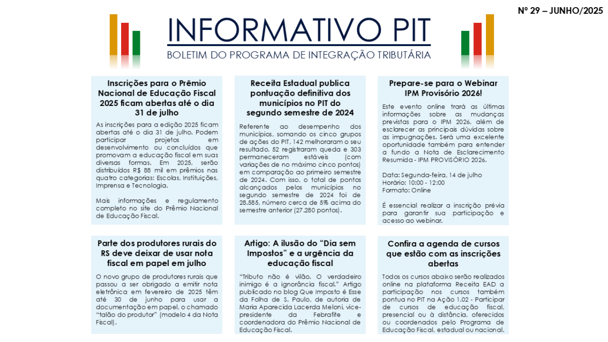 INFORMATIVO PIT Nº 29 JUNHO 2025