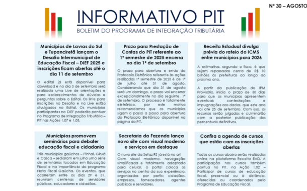 INFORMATIVO PIT Nº 30 AGOSTO 2025