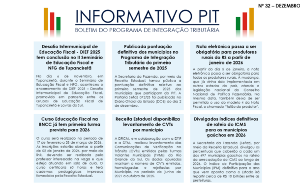 INFORMATIVO PIT Nº 32 DEZEMBRO 2025