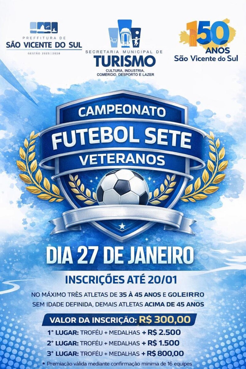 DECRETO Nº 06/2026 Estabelece critérios e regulamento para realização do cmapeonato de futebol 7 de veteranos - Edição 2026