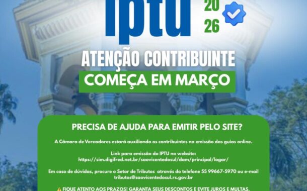 IPTU, ISS E TAXAS 2026